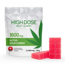 High Dose Extreme Strength Fruit Gummy - Sour Cherry - 1600mg THC (Sativa)
