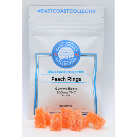East Coast Collective Gummy Bears - Peach Rings (300mg THC)
