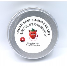 CannaCo *Sugar Free* Gummy Bears - Sinful Strawberry (400mg THC)