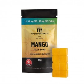 Twisted Extracts - Jelly Bomb - Mango - 40mg THC:40mg CBD (Sativa)