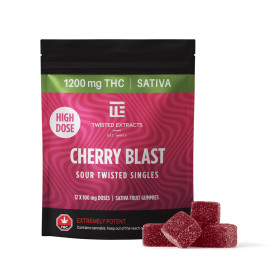 Twisted Extracts - High Dose Singles - Sour Cherry Blast - 1200mg THC (Sativa)